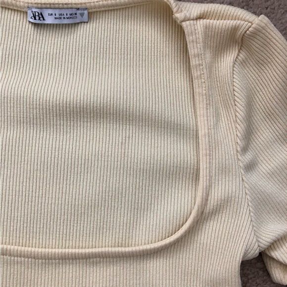 Zara Yellow Short Sleeve Crop Top - Picture 3 of 4